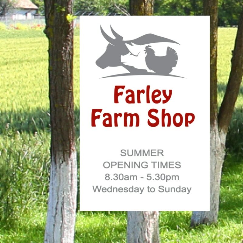 Business sign for farm