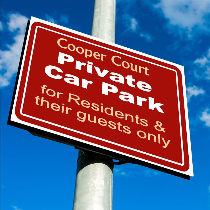 Car Park sign on lamp pos