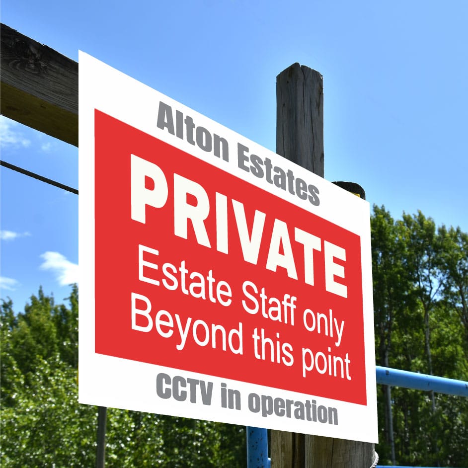 Private & CCTV sign on fence