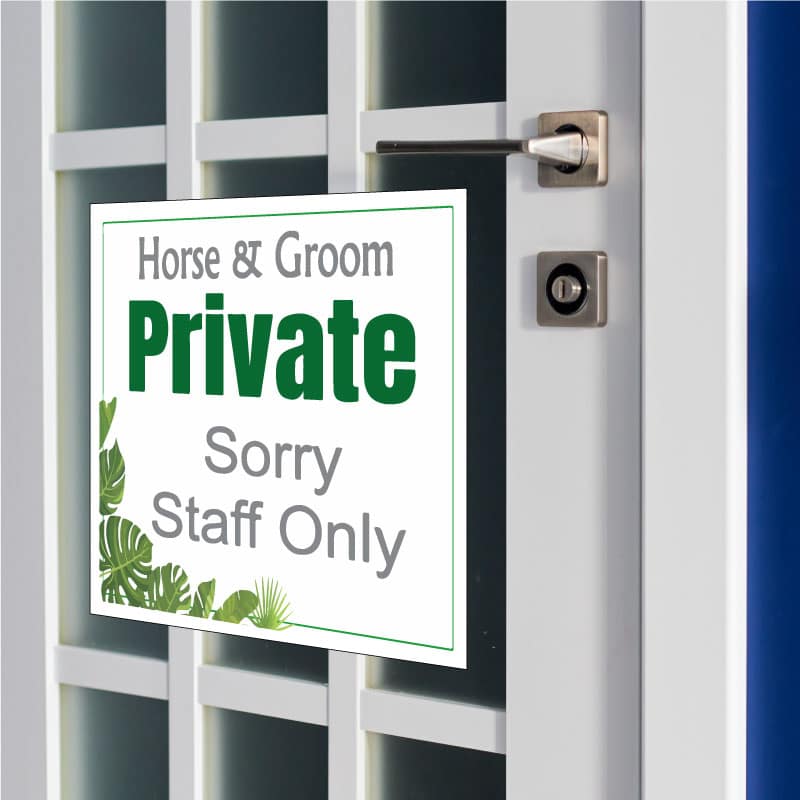 Private staff only sign