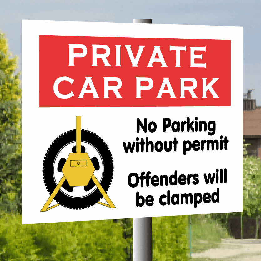 clamping sign on pole