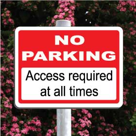 No Parking Access Required at all times Post Mounted