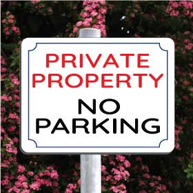 Private Property No Parking Post Mounted