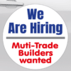 magnetic Van signs on a Van showing staff wanted message and contact details