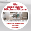 magnetic Van signs on a Van showing staff wanted message and contact details
