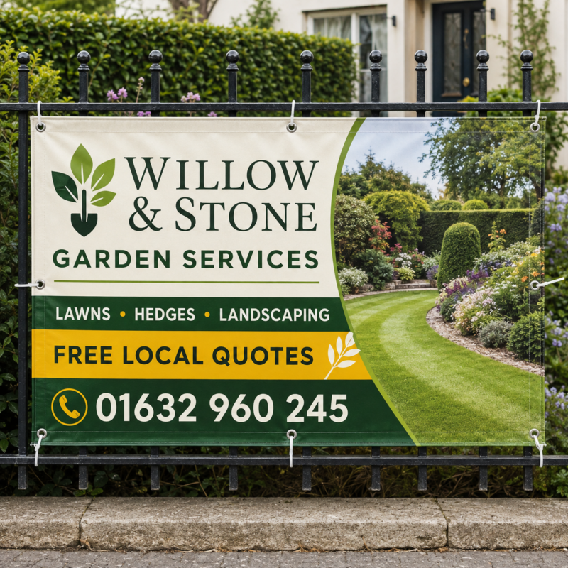 Outdoor PVC advertising banner for a business