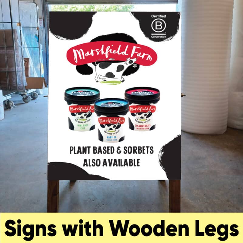 Signs with Wooden Legs