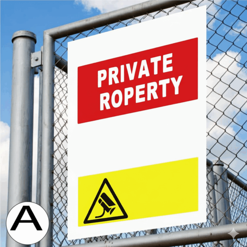 private property image with free text