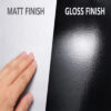 Matt and gloss finish options for printed hoarding panels