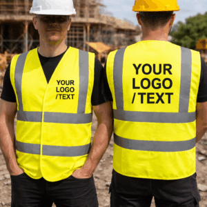 High-Visibility Yellow Safety Vest – Front & Back Custom Print