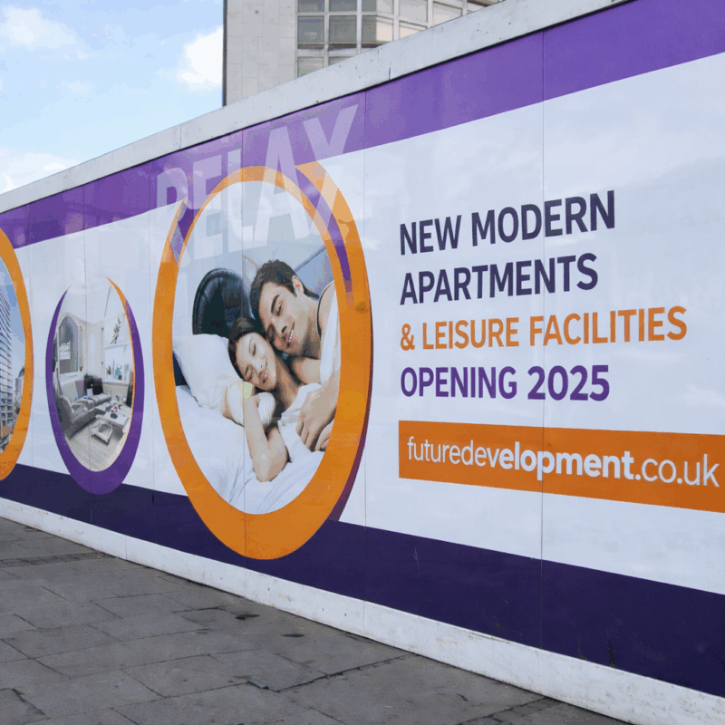 Custom printed construction site hoarding panels