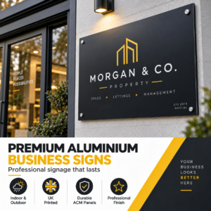 Professional signage for businesses outdoors.
