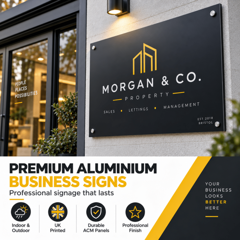 Professional signage for businesses outdoors.
