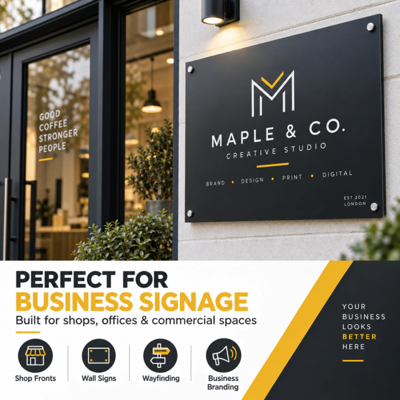 aluminium signs for shops offices businesses