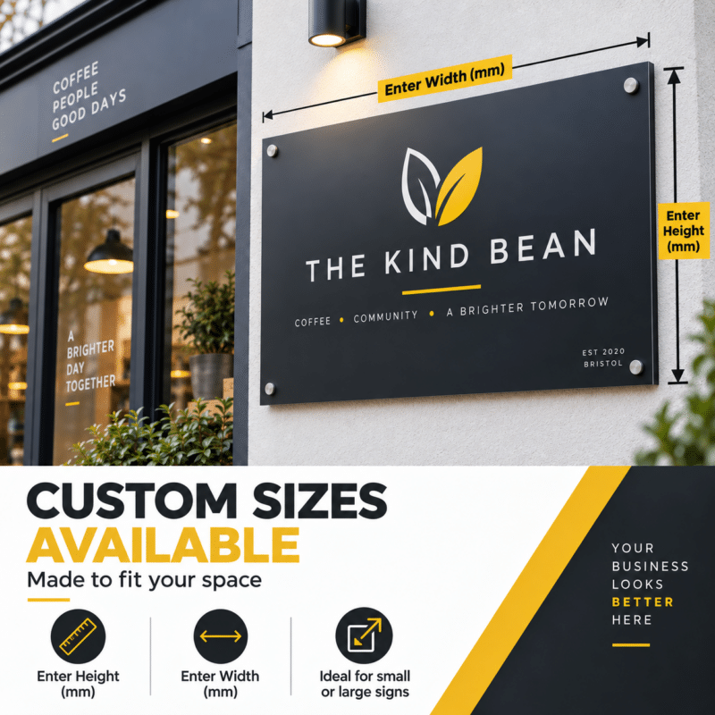 custom size aluminium business signs