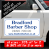 Magnetic car sign on the side door of vehicle