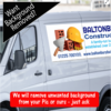 Magnetic Van sign with bold picture on the side panel of Van
