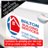 Magnetic Van sign with bold logo on the side door of Van
