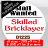 Magnetic Van sign advertising for staff on the side panel of Van