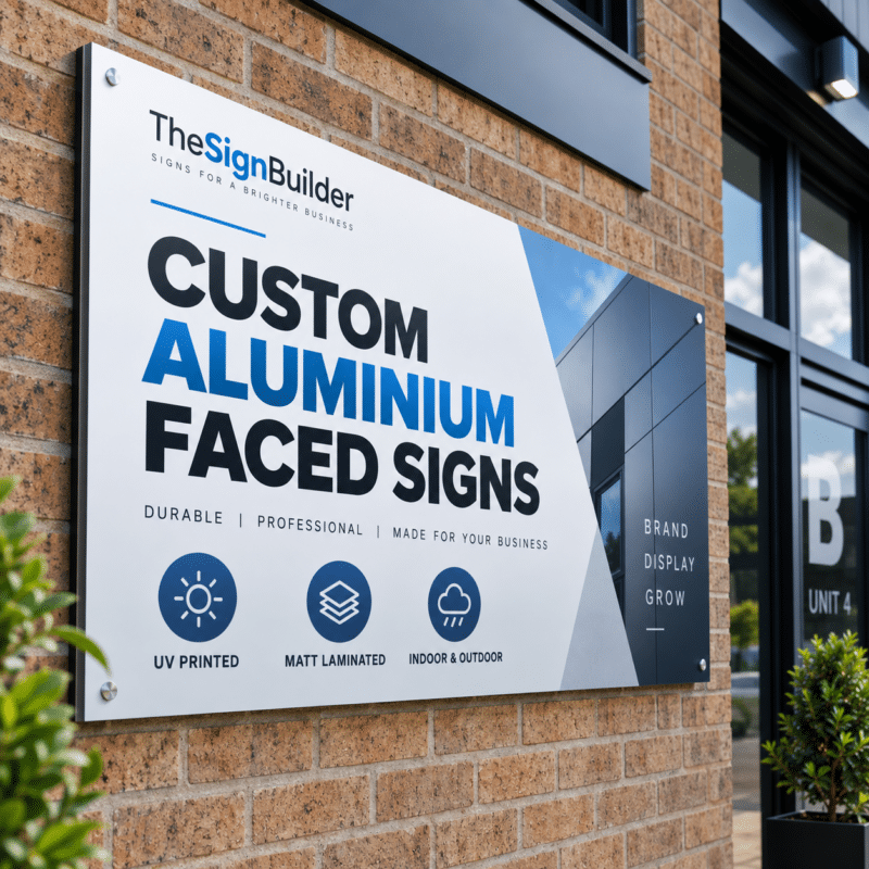 custom aluminium faced sign mounted brick wall.jpg