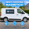 Removable reusable magnetic vehicle signs for shared leased or personal vehicles