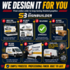 Design your own van graphics online, approve the proof, then receive professionally printed graphics ready to self-fit