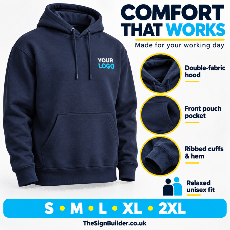 Premium navy hoodie comfort showcase 4