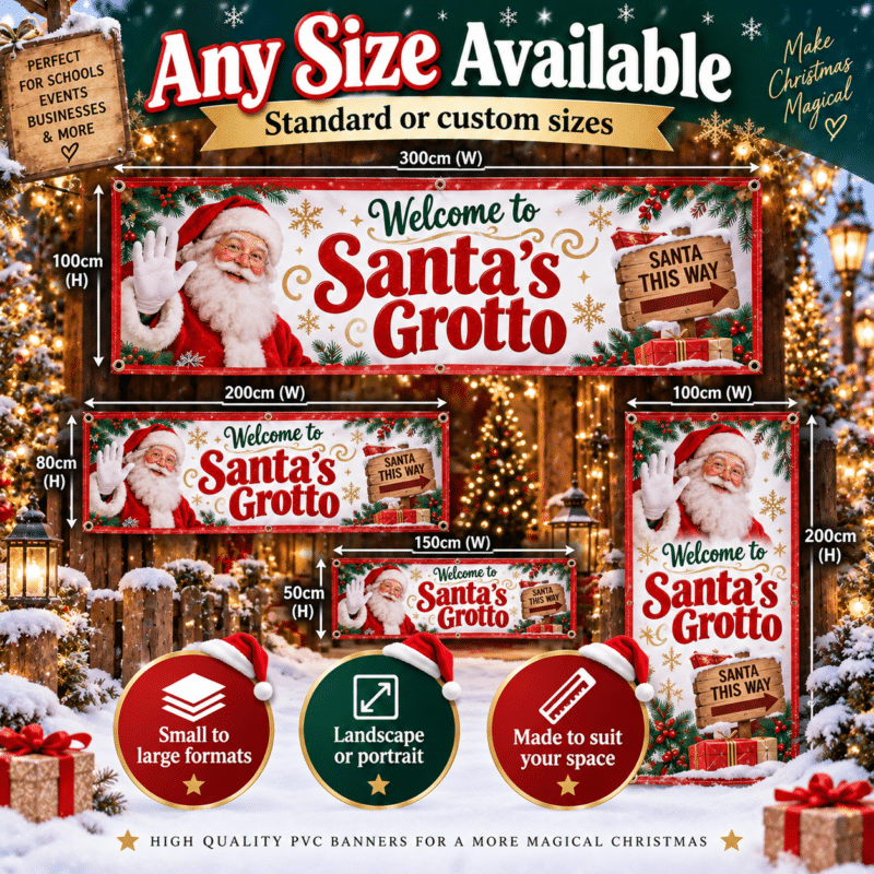 custom size santas grotto banners
