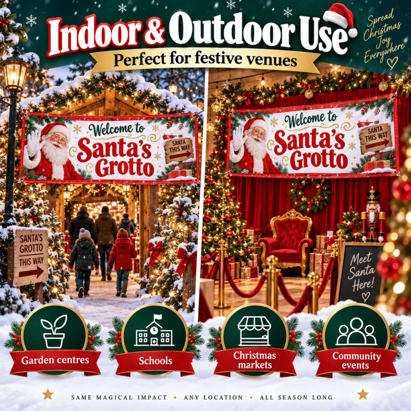 indoor outdoor santas grotto banners