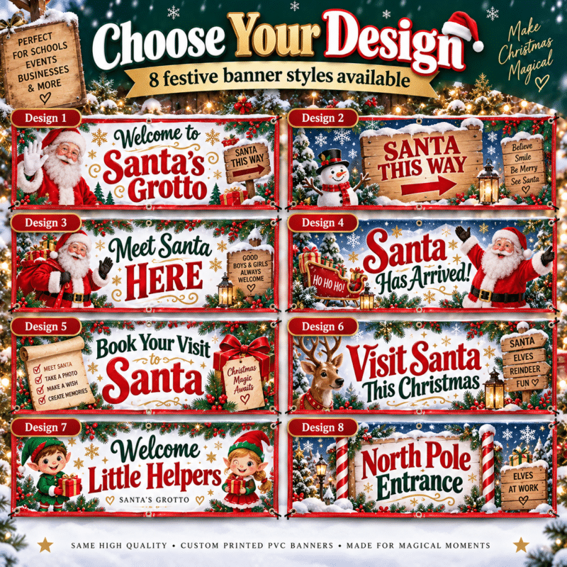 santas grotto banner design options