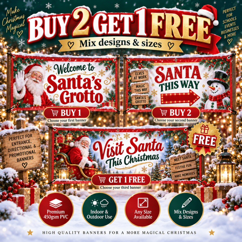 santas grotto banners buy 2 get 1 free