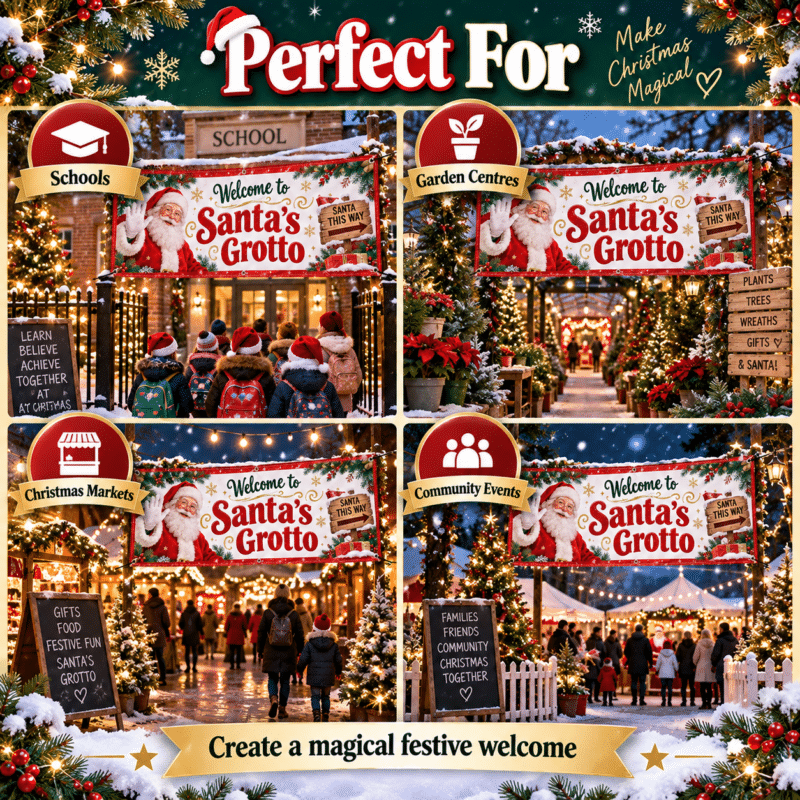 santas grotto banners schools markets events