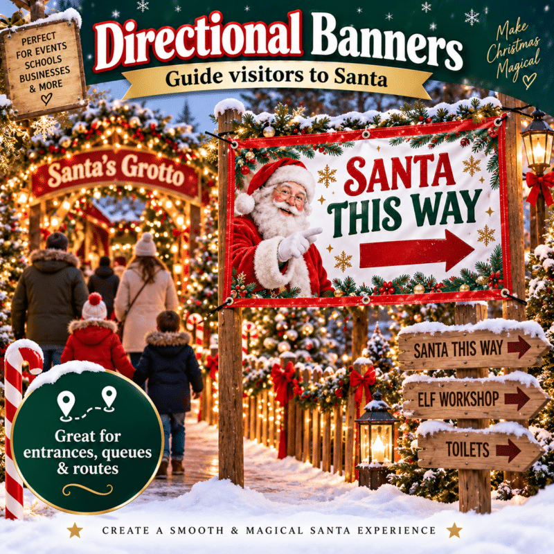 santas grotto directional banners