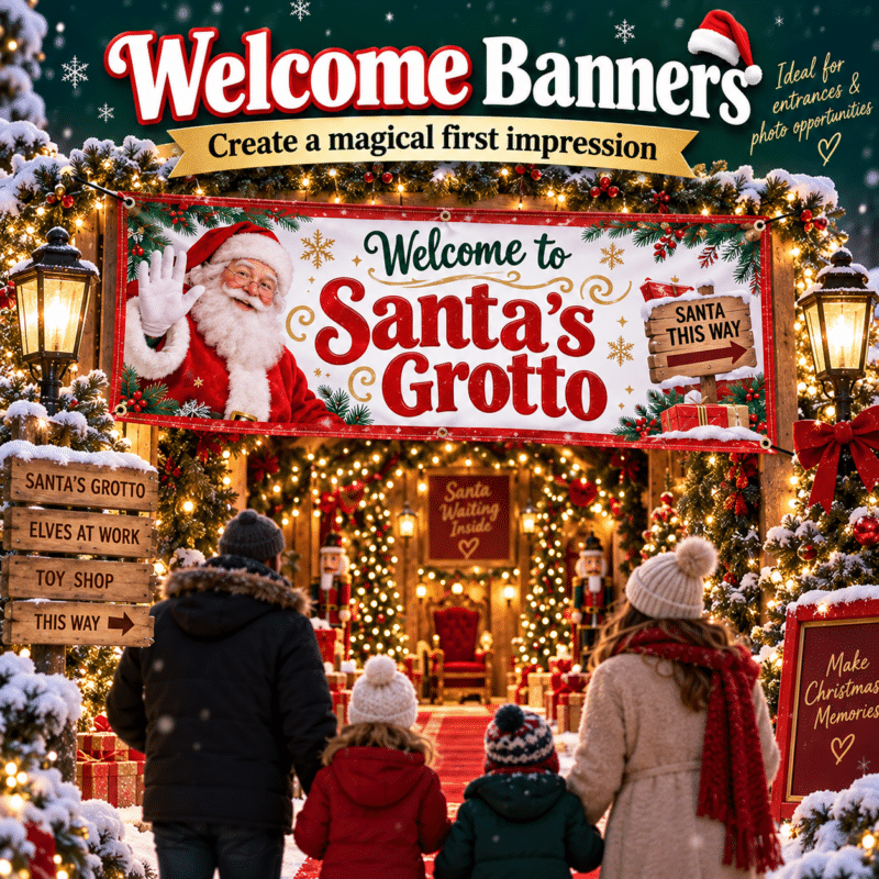 santas grotto welcome banners