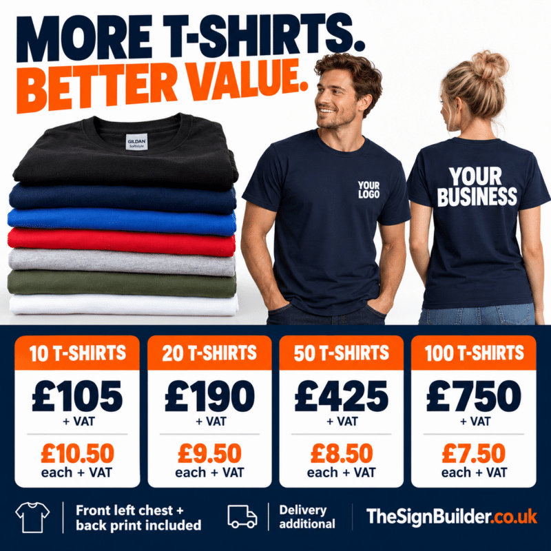 Bulk printed T shirts with tiered pricing 2