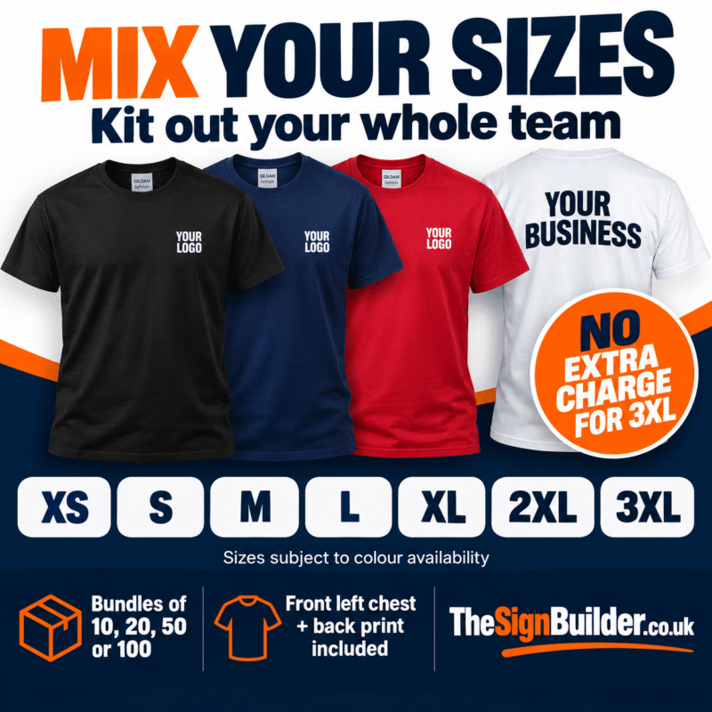 Mix Your Sizes Custom Team T Shirts 3