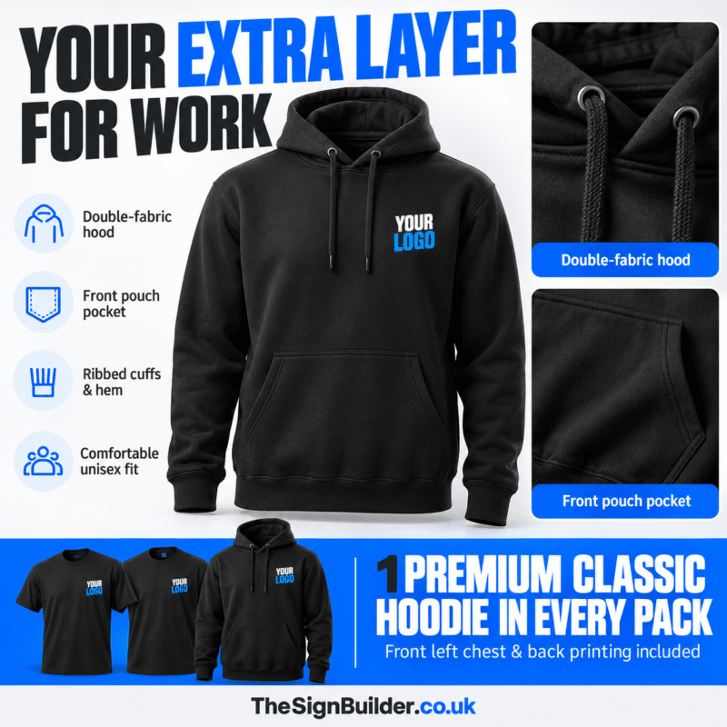 Premium black hoodie detail 4
