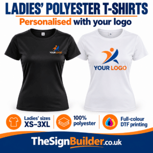 Personalised Ladies’ Polyester T-Shirts – Custom Logo Printing