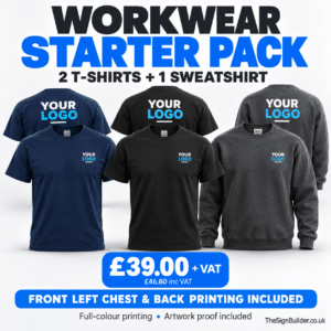 Workwear Starter Pack 1 – 2 Printed T-Shirts & 1 Sweatshirt